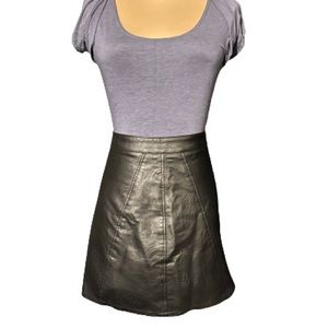 Zara Basic Faux Leather Mini Skirt